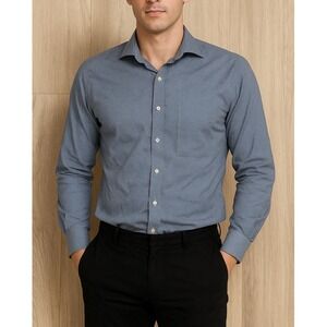 Ted Baker Endurance Dress‎ Shirt Mens 15.5 Classic Fit Blue Patterned